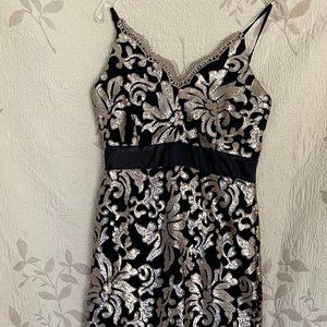 Black and Champagne Sequins Evening/Formal Dress